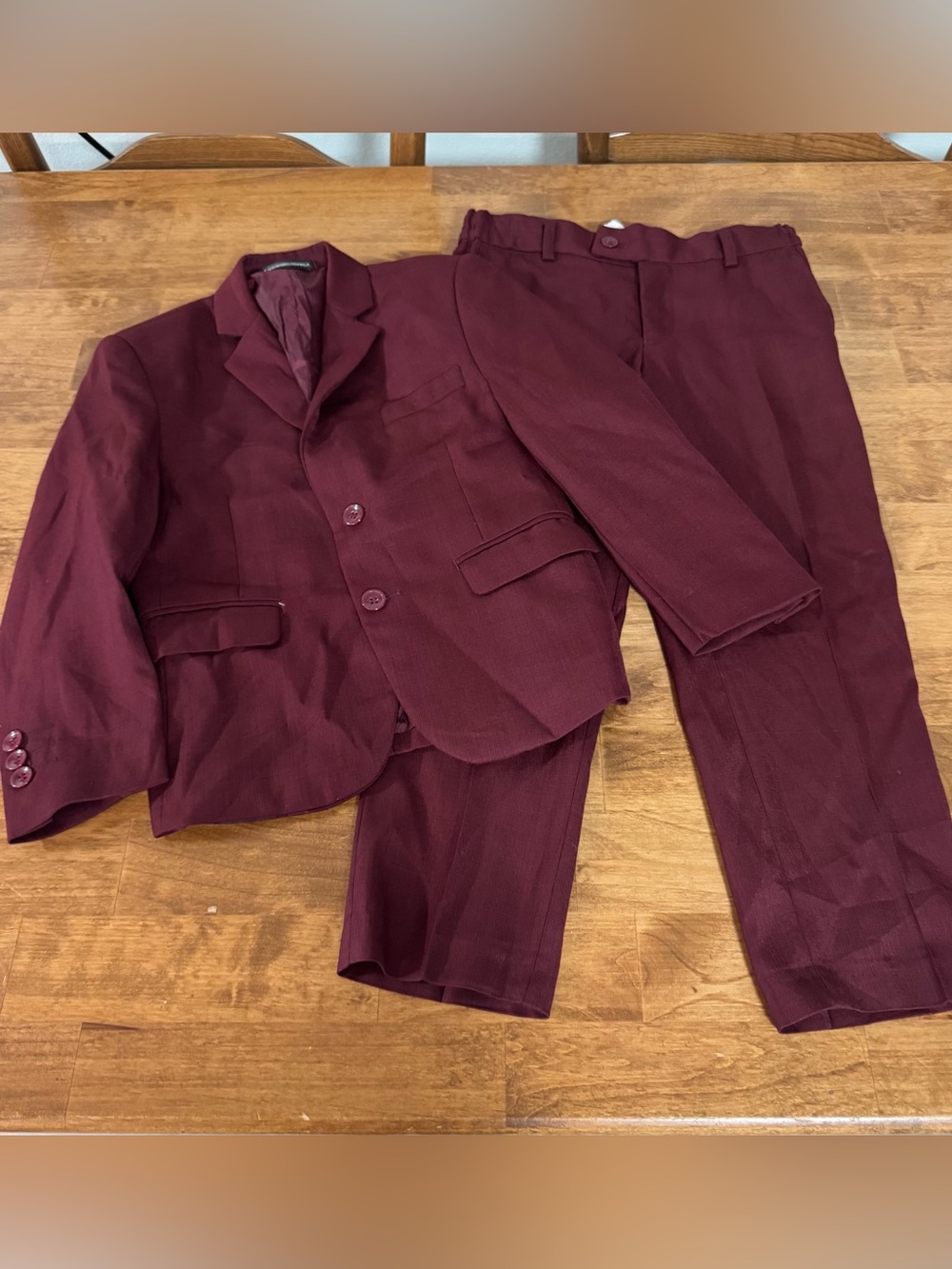 Boys Kids World Of USA Burgandy Maroon 2 Pc Suit Set Brazer & Slacks 5